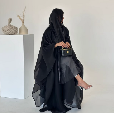 Mavenne BI – Shimmer Elegance Organza Abaya Set