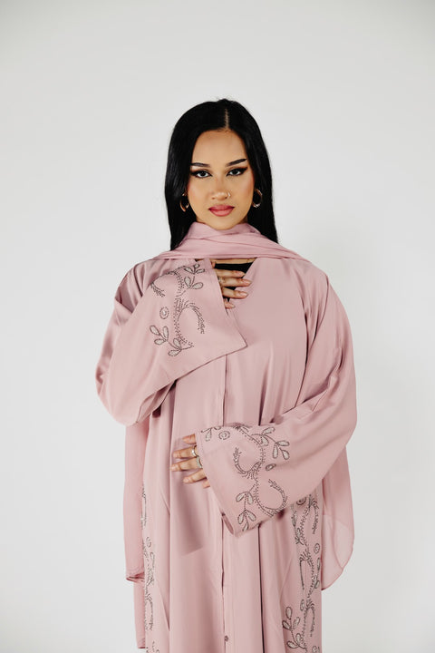 Celestia Embroidered Abaya Set- Mavenne Bi