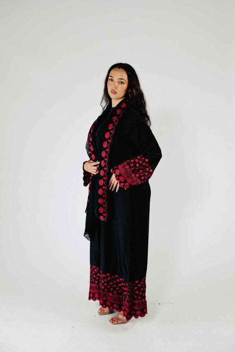 Belle Rouge Abaya Set- Mavenne Bi