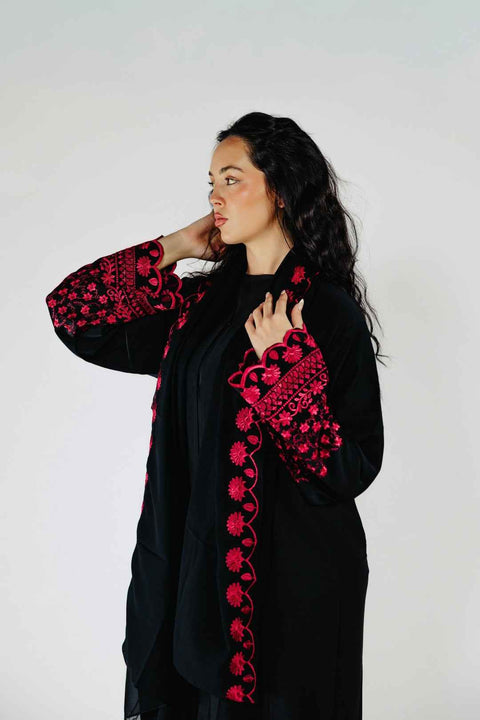 Belle Rouge Abaya Set- Mavenne Bi