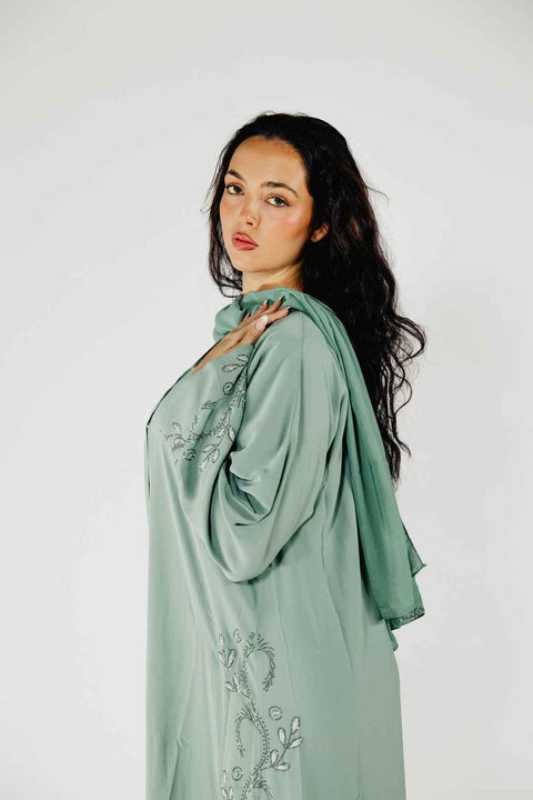 Celestia Embroidered Abaya Set- Mavenne Bi