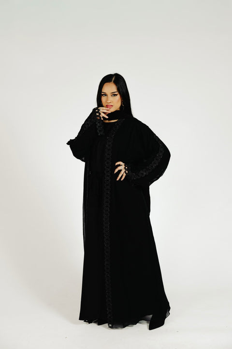 Crimson Étoile Abaya Set- Mavenne Bi