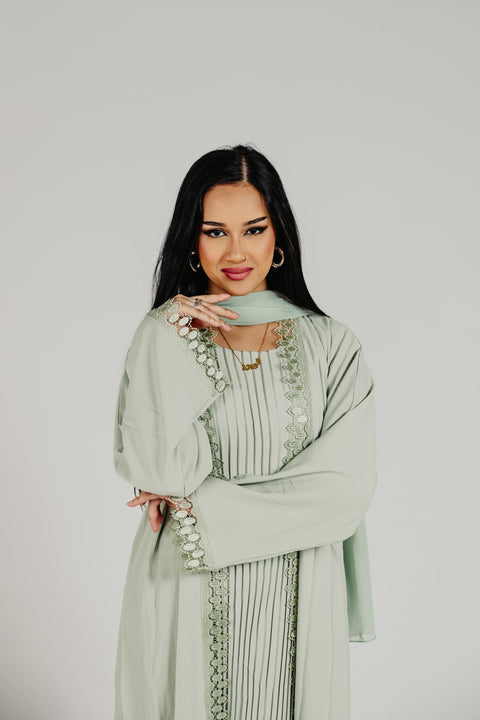 Élysian Pleat Abaya Set- Mavenne Bi