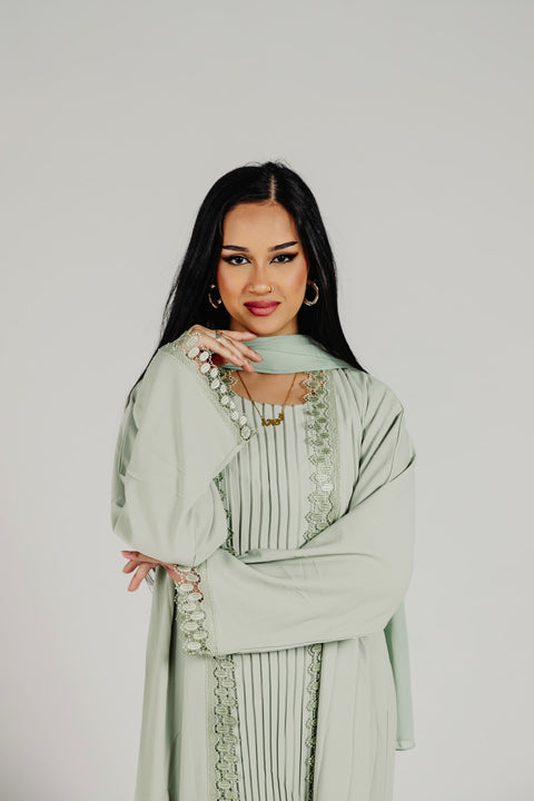 Élysian Pleat Abaya Set- Mavenne Bi