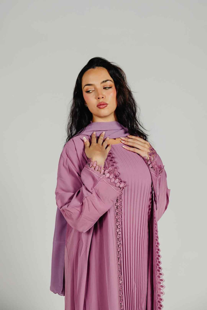 Élysian Pleat Abaya Set- Mavenne Bi