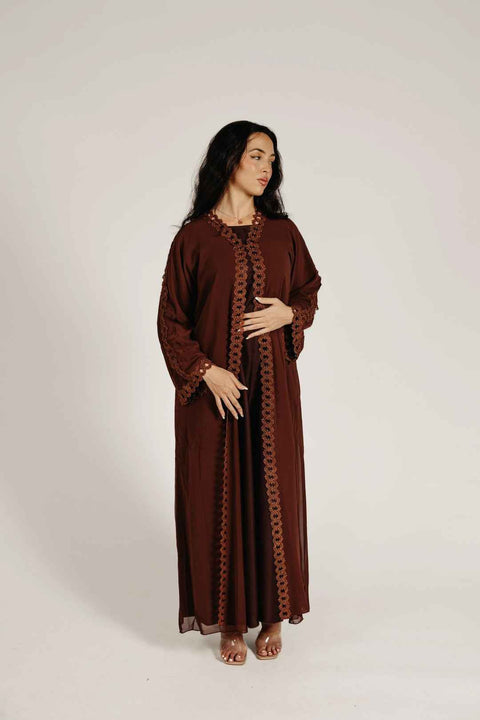 Mocha Élise Abaya Set- Mavenne Bi