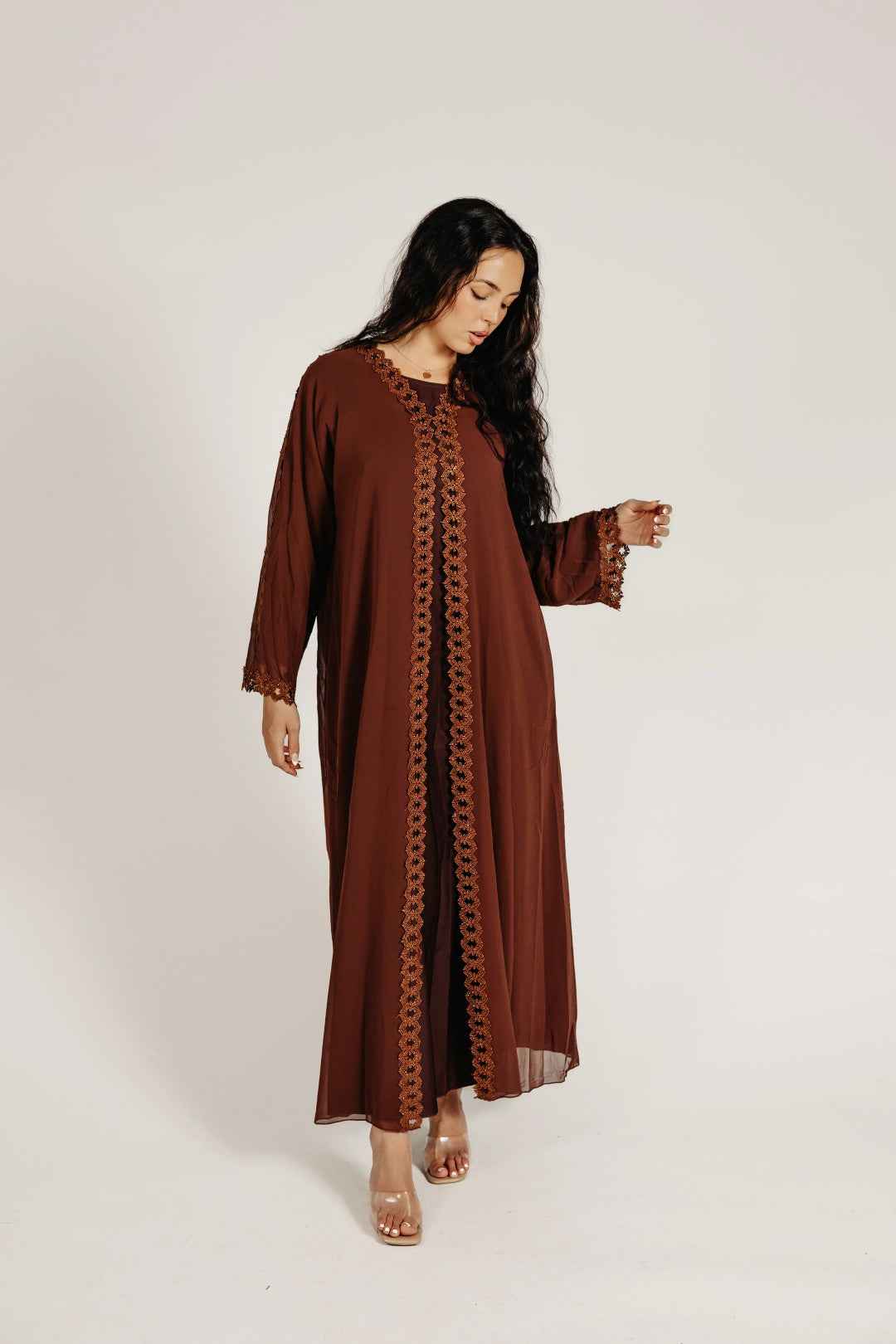 Mocha Élise Abaya Set- Mavenne Bi