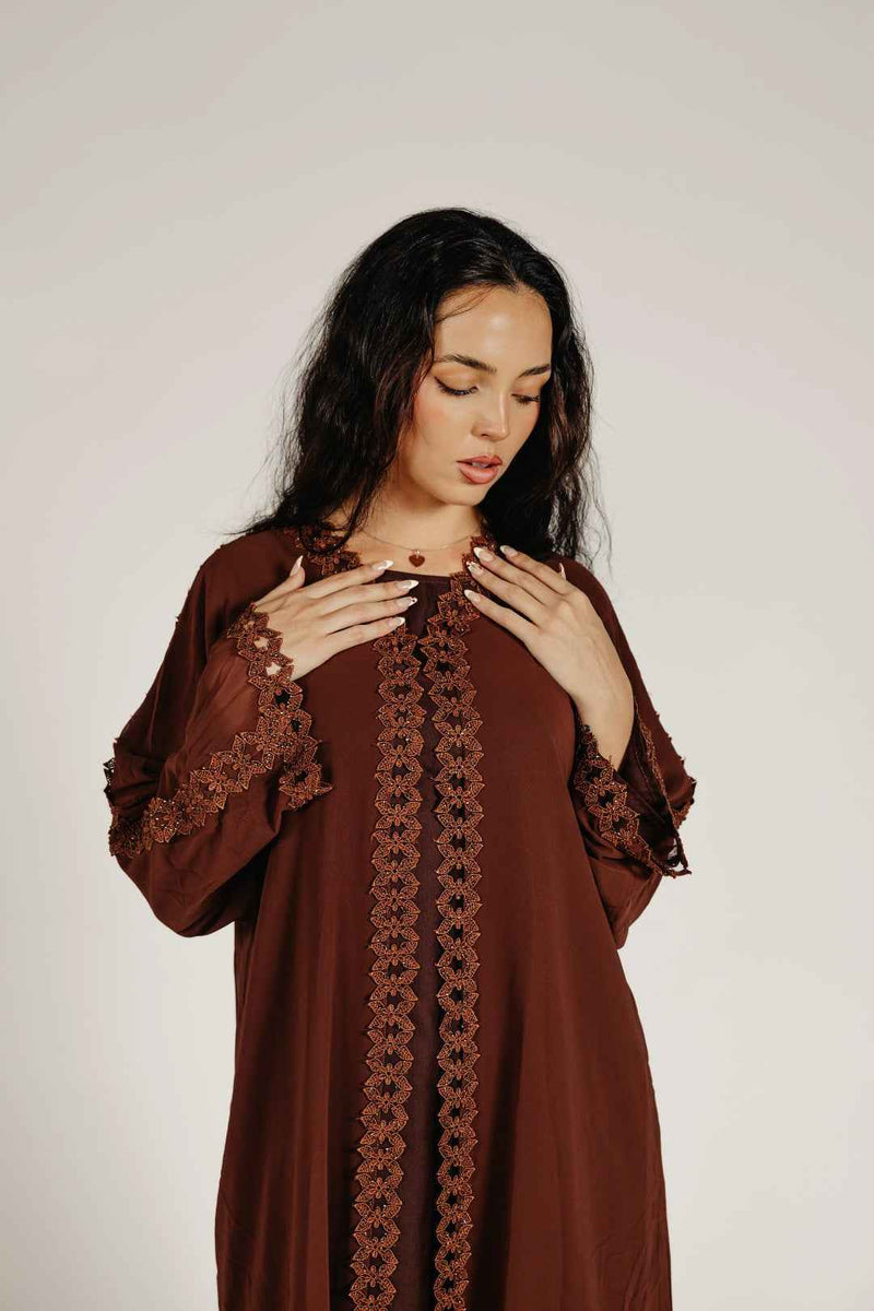 Mocha Élise Abaya Set- Mavenne Bi
