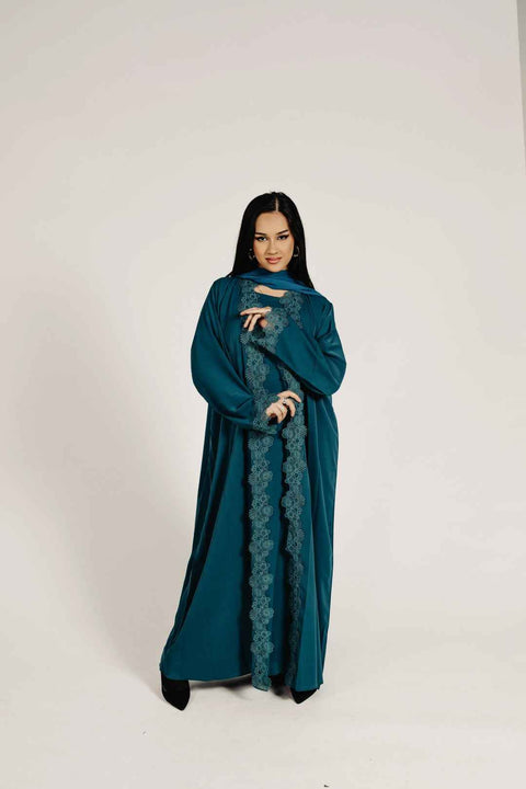 Azure Élan Abaya Set- Mavenne Bi