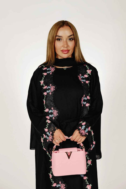 Noir Roselle Abaya Set