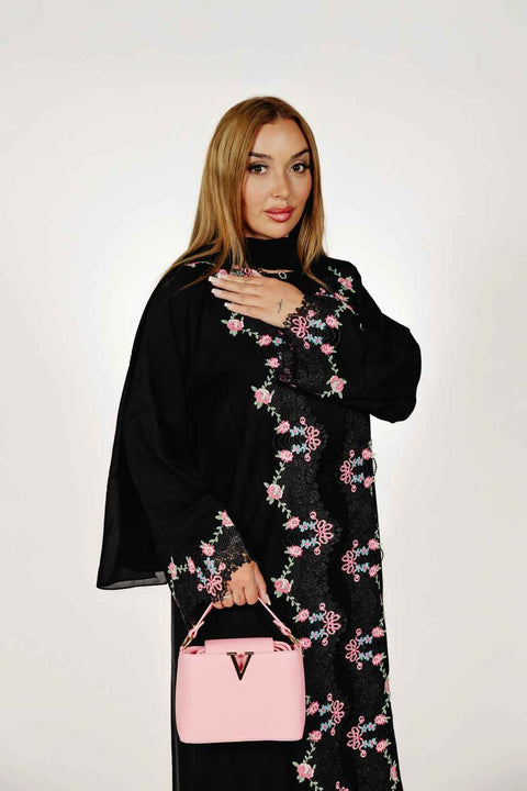 Noir Roselle Abaya Set