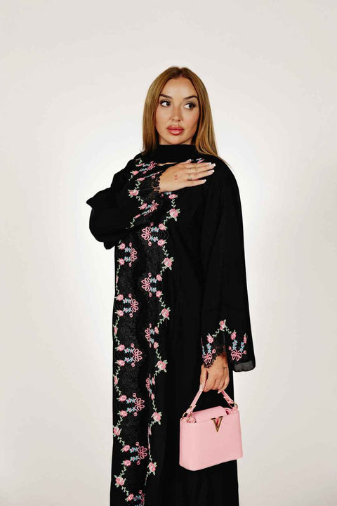 Noir Roselle Abaya Set