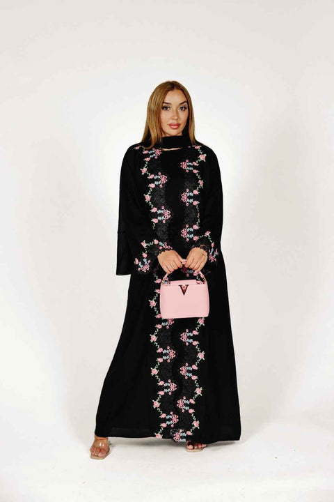 Noir Roselle Abaya Set