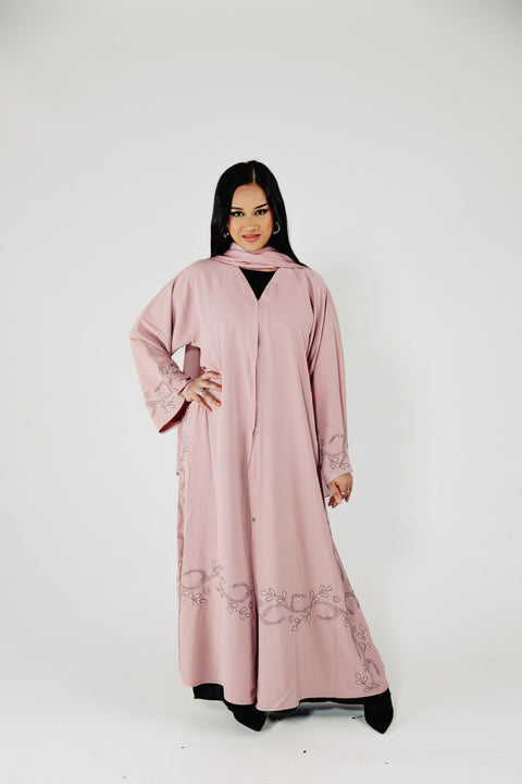 Celestia Embroidered Abaya Set- Mavenne Bi