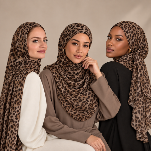 Mocha Wild Leopard Modal Hijab-Mavenne Bi