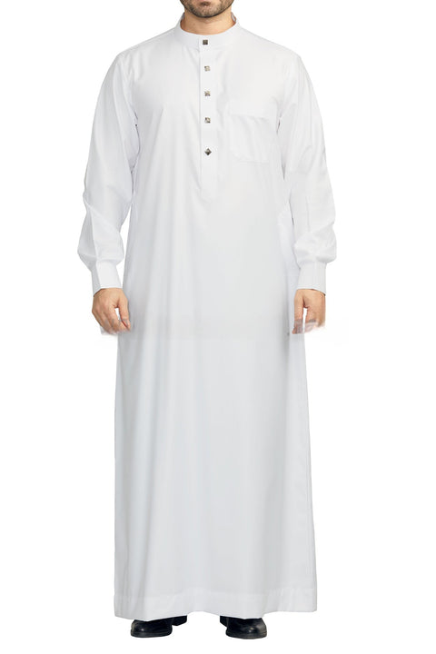 Al Noor Classic Collar Thoube- White- Mavenne Bi