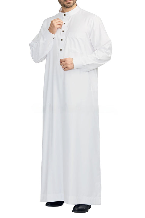 Al Noor Classic Collar Thoube- White- Mavenne Bi