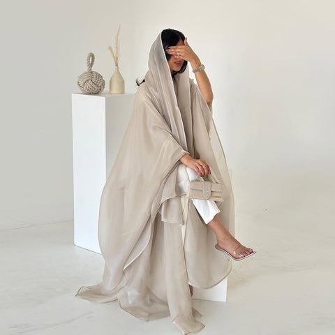 Mavenne BI – Shimmer Elegance Organza Abaya Set