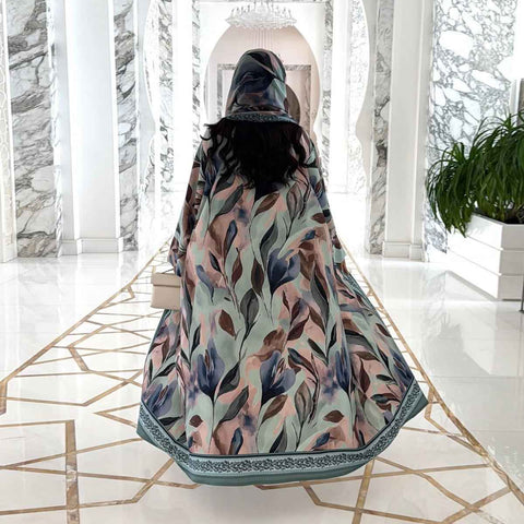 Sage Botanica Chiffon Abaya Set- Mavenne Bi