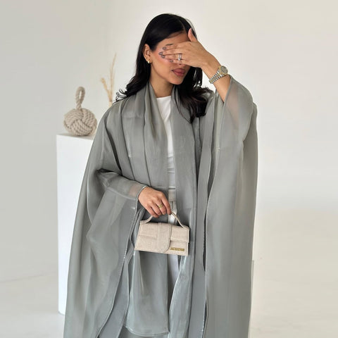 Mavenne BI – Shimmer Elegance Organza Abaya Set