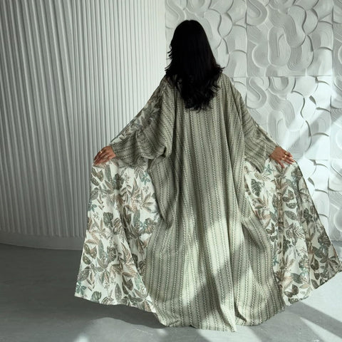 Miray Open Abaya – Elegant Green Edition