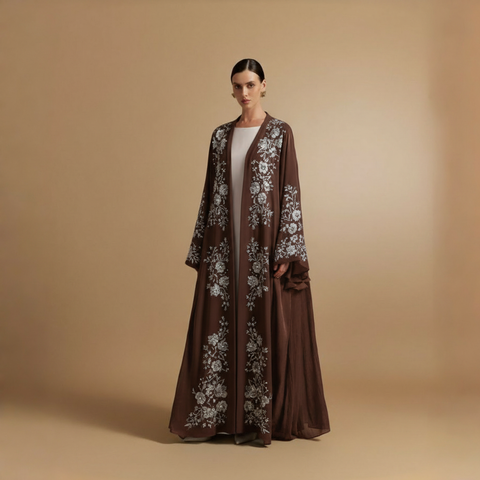 Zahara Royale Embroidered  Abaya- Mavenne Bi