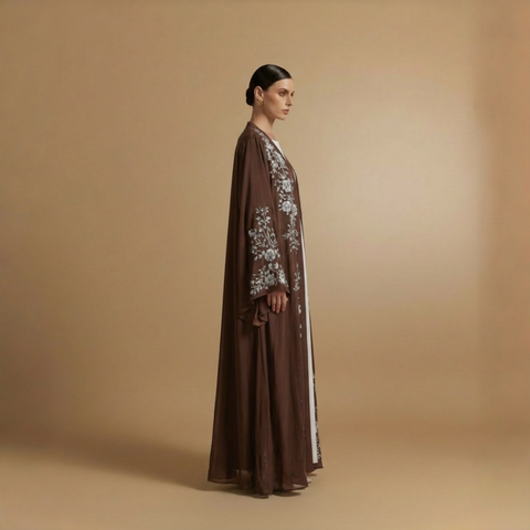 Zahara Royale Embroidered  Abaya- Mavenne Bi