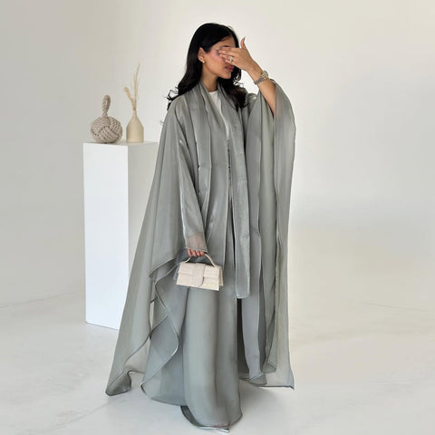 Mavenne BI – Shimmer Elegance Organza Abaya Set