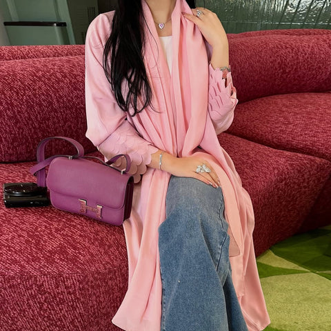 Mavenne Bi-Luxe Pink Flow Abaya