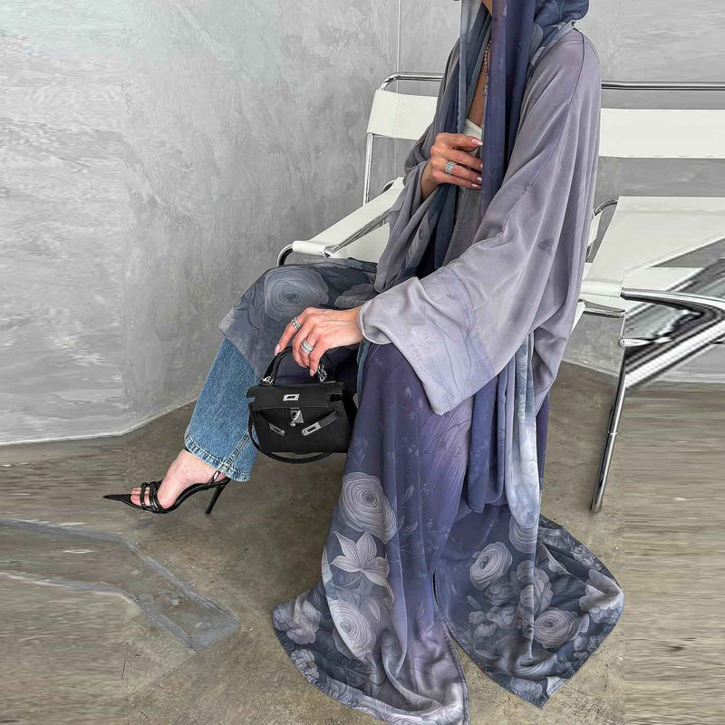 Amara Bloom Abaya Set- Mavenne Bi