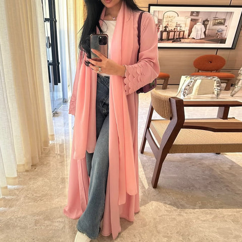 Mavenne Bi-Luxe Pink Flow Abaya