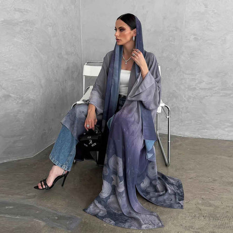 Amara Bloom Abaya Set- Mavenne Bi
