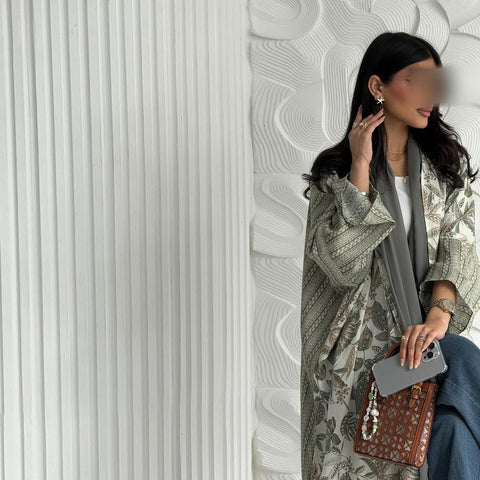 Miray Open Abaya – Elegant Green Edition