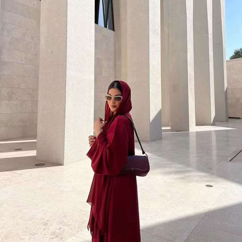 Crimson Veil Abaya- Mavennebi