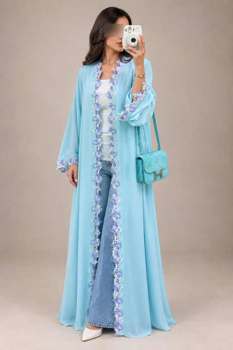 Céleste Bloom Embroidered Abaya- Mavenne Bi