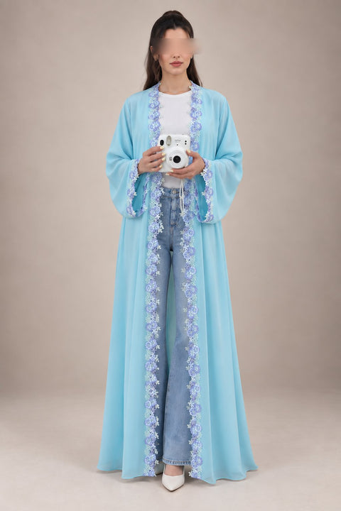 Céleste Bloom Embroidered Abaya- Mavenne Bi