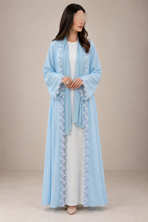 Céleste Bloom Embroidered Abaya- Mavenne Bi