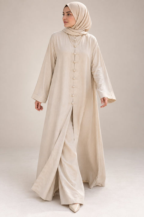 Serene Ivory Button Co-Ord Set- Mavenne Bi