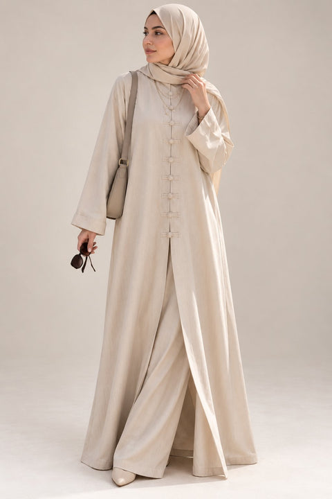 Serene Ivory Button Co-Ord Set- Mavenne Bi