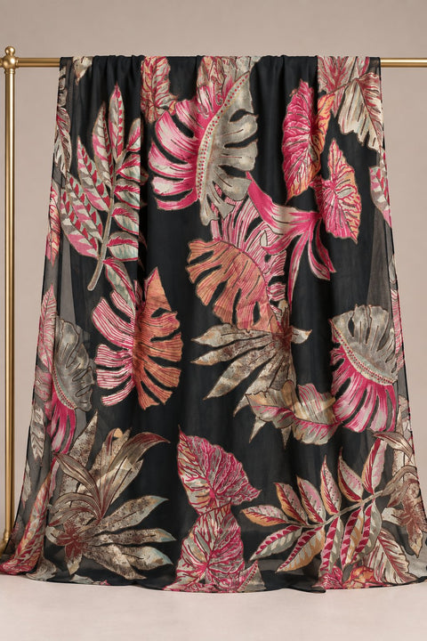 Jardin de Minuit Burnout Chiffon Abaya Set- Mavenne Bi