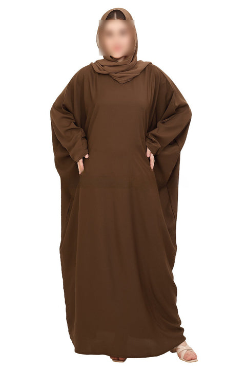 Ayla Chestnut Butterfly Abaya- Mavenne Bi
