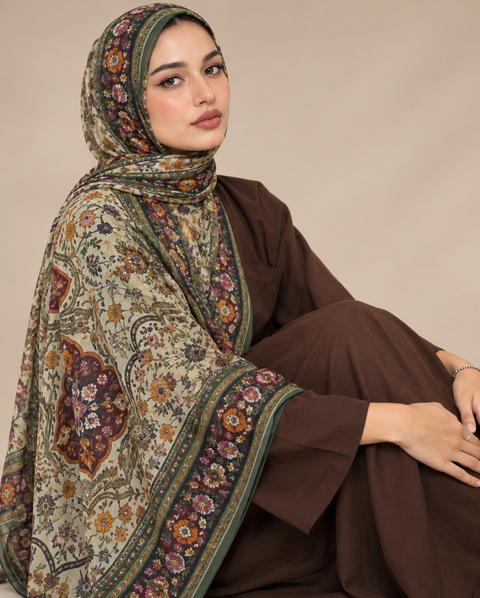 Mosaic Bloom Modal Hijab- Mavenne Bi