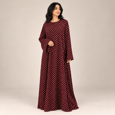 Amélie Polka Dot Nida Abaya- Mavenne Bi
