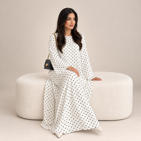 Amélie Polka Dot Nida Abaya- Mavenne Bi