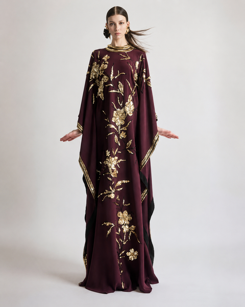 Amara Imperial Sequence embroidered Abaya- Mavenne Bi
