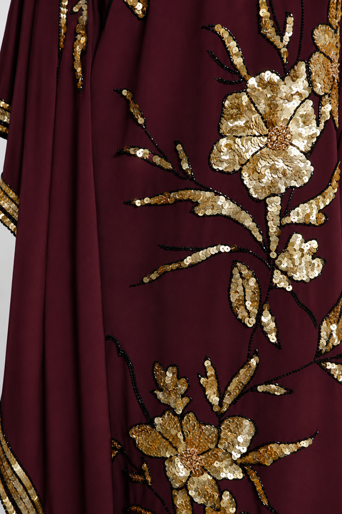 Amara Imperial Sequence embroidered Abaya- Mavenne Bi