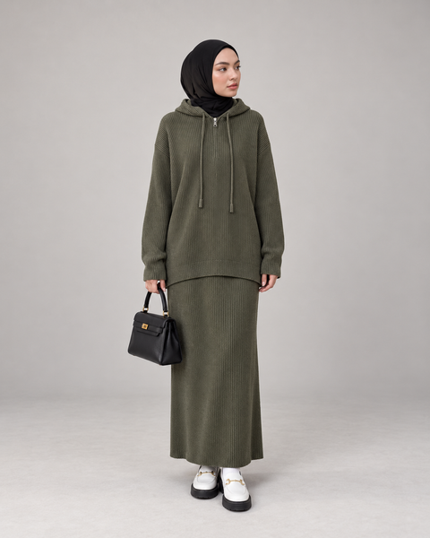 Serena Hooded Knit Co-ord Set- Mavenne Bi