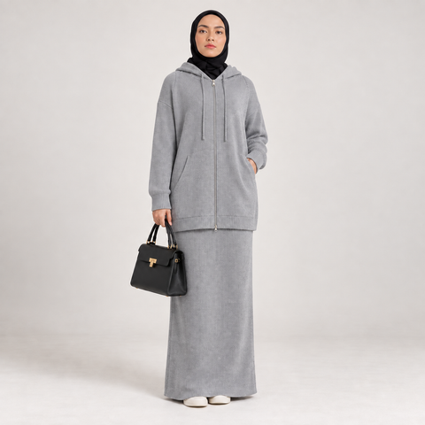 Serena Hooded Knit Co-ord Set- Mavenne Bi